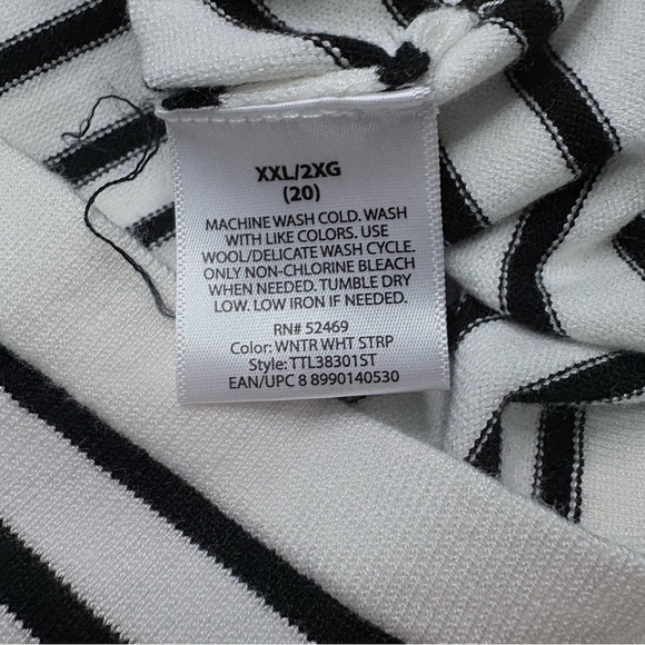 Time Tru Stylish Striped V-Neck Long Sleeve Top Sz XXXL - Picture 5 of 14